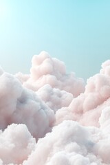 Poster - Soft cloud-like forms create a dreamy pastel gradient background. The powder-blue tones blend beautifully, providing an enchanting setting ideal for elegant presentations or designs
