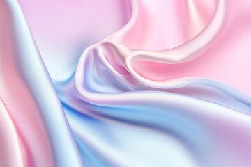 Poster - A refined pastel gradient features smooth satin waves that create soft light reflections, offering a luxurious backdrop. Ideal for text and elegant design projects
