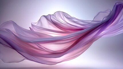 Poster -   A pink and purple dress flutters in the wind against a gray and purple backdrop, reflecting light at its hem