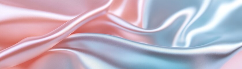 Poster - A luxurious pastel gradient background showcases soft satin waves that flow gently, creating exquisite light reflections. This premium aesthetic provides ample space for elegant text