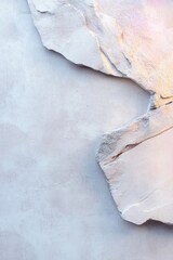 Poster - Ultra-smooth concrete backdrop highlights a subtle holographic glow that enhances soft pastel colors, creating a sophisticated and futuristic aesthetic ideal for branding