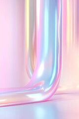 Poster - Soft holographic reflections combine with a high-tech pastel gradient background, featuring floating light trails that enhance the futuristic elegance and provide space for text