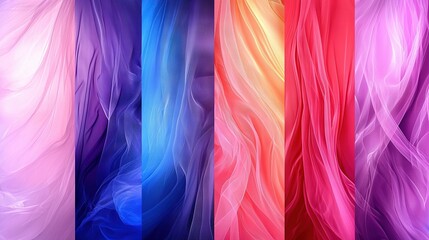 Poster -   A collection of vivid images depicting a woman's face with cascading, lengthy hair