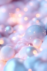 Poster - This backdrop features a gentle pastel gradient with floating luminous particles, evoking a cosmic ambiance. The smooth hues and ethereal glow create a serene setting, perfect for captions