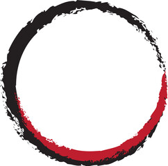 Fototapete - Abstract black and red circular motion brush. vector illustration