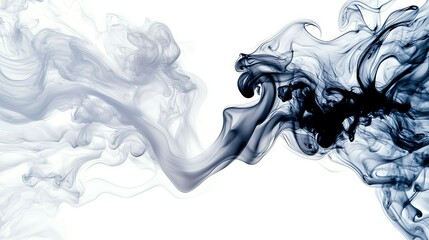 Poster -  B&W photo of smoke on white bg w/ B&W swirl in center