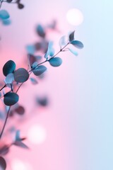 Poster - Soft black floral silhouettes float against a dreamy background, illuminated by subtle holographic light refractions. This scene embodies ethereal elegance and offers ample space for text integration
