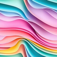 Poster - Abstract Wave Pattern with Soft Colors in Gradient Style Capturing Fluid Motion and Depth