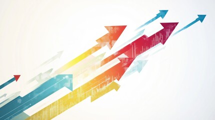 Poster - Abstract colorful arrows upward trend business growth