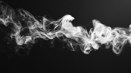 Aufkleber - Thick white smoke rising against a dark background, swirling in elegant patterns.
