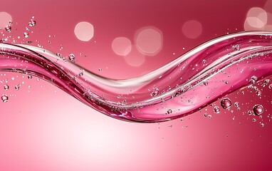 Poster - Pink Liquid Flowing, Bokeh Background