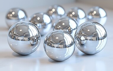 Poster - Polished spheres on white surface