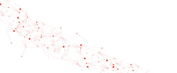 Leinwandbilder - Vector Connect link background. global network technology concept. Digital technology futuristic internet network speed connection red background.