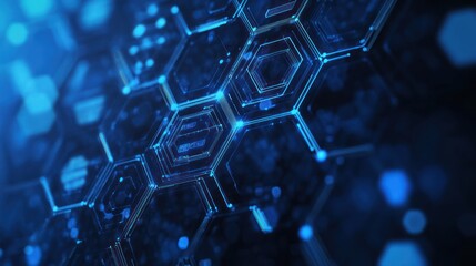 Poster - Abstract digital hexagons, technology background, futuristic design, use for tech concepts