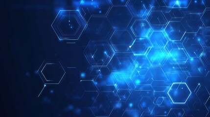 Poster - Abstract digital hexagons, technology background. Possible use Stock photo for tech, science, or innovation themes