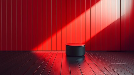 Poster - Red Room, Black Cylinder, Sunlight, Display