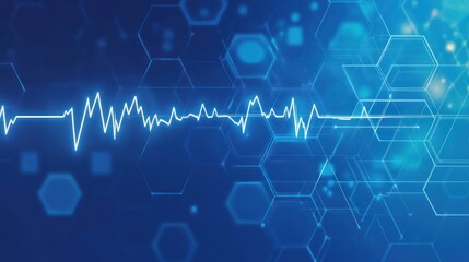 Poster - Abstract medical graphic, EKG, healthcare technology, background image, for digital design, presentations