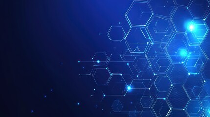 Poster - Abstract digital hexagons network background (1)