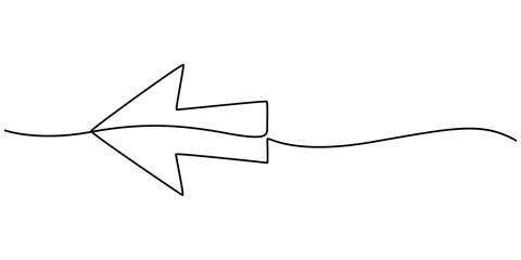 Fototapete - Arrow one line drawing, Arrow Symbol Continuous Line Icon, continuous line drawing of horizontal double arrow symbol. abstract line art illustration, arrow pointing, minimalist pro vector concept.