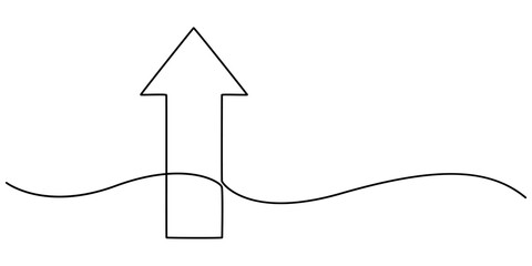Fototapete - Arrow one line drawing, Arrow Symbol Continuous Line Icon, continuous line drawing of horizontal double arrow symbol. abstract line art illustration, arrow pointing, minimalist pro vector concept.