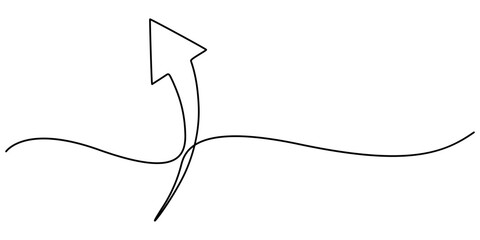 Fototapete - Arrow one line drawing, Arrow Symbol Continuous Line Icon, continuous line drawing of horizontal double arrow symbol. abstract line art illustration, arrow pointing, minimalist pro vector concept.