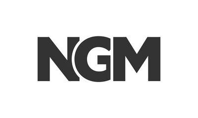 Poster - NGM logo design template with strong and modern bold text. Initial based vector logotype featuring simple and minimal typography. Trendy company identity.