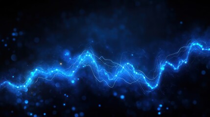 Poster - Abstract glowing blue energy wave design background