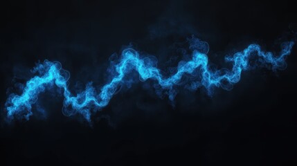 Poster - Abstract blue energy flowing on dark background