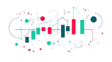 Poster - Abstract chart design with data representation. Possible use stock photo for presentations, articles, websites