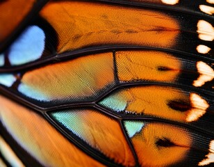 Wall Mural - macro texture of a tropical butterfly s wing close up background wallpaper design