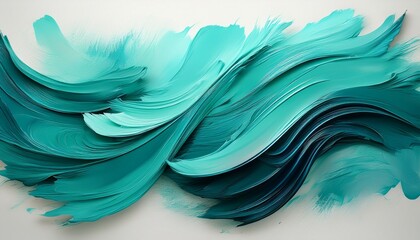 Wall Mural - teal abstract brushstrokes on white design background