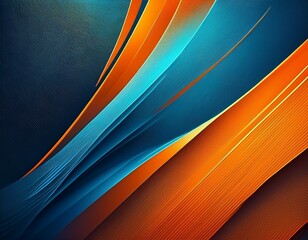 Wall Mural - abstract blue and orange background with lines generative ai