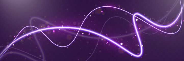 Aufkleber - Abstract glowing light trails with bokeh and sparkles on a smooth background. Dynamic motion effect for futuristic, digital, and technology-themed designs.	
