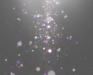 Poster - Christmas light effect with glowing bokeh and sparkling particles on a transparent background. Perfect for overlays, festive designs, and magical backgrounds.	
