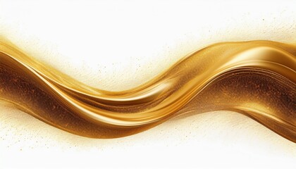 Wall Mural - golden shiny dust wave isolated on white background