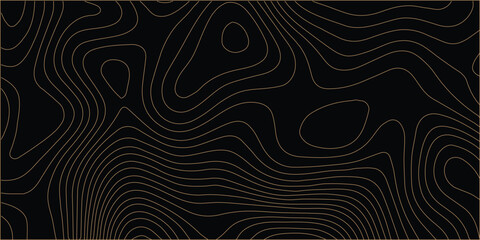 Fototapete - Black background and waves of colored lines Topographic contours map background. Topography geographic colorful lines background. Geographic lines map on elevation assignment pattern. White paper	