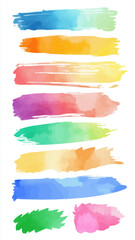 Poster - Colorful Watercolor Highlighter Lines Set: Minimalist Vector Graphic for Creative Design