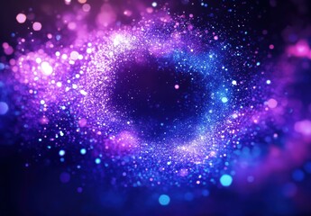 Poster - Vibrant Cosmic Background with Glowing Stars and Colorful Nebula Effect for Creative Projects and Visual Illustrations