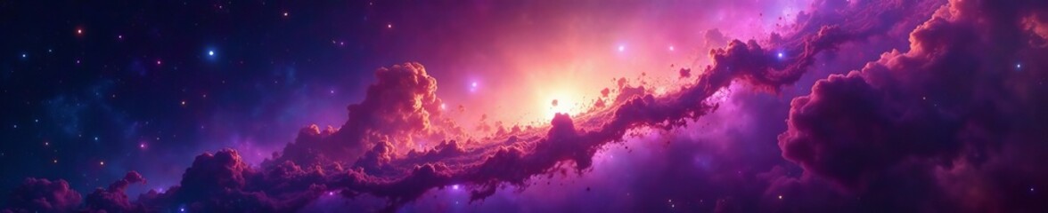 colorful nebula and distant galaxies in outer space, cosmic, colorful