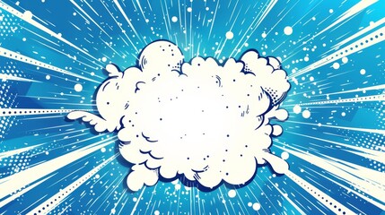 Poster - colorful comic-style burst with cloud graphic and dynamic lines