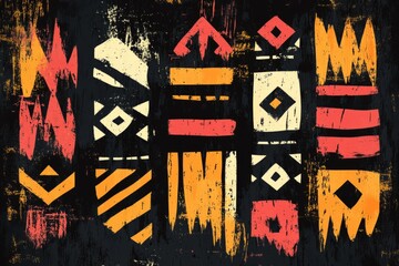 Poster - Seamless repeating pattern representing mudcloth, an ancient african textile traditionally dyed with fermented mud