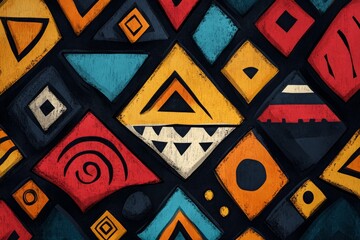 Poster - Vibrant ndebele pattern showcasing traditional south african art and design