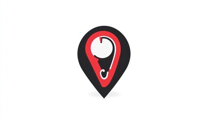 Poster - Location Marker Icon; Symbolic GPS Pin; Simple Map Pointer; Digital Map Icon; Graphic Location Symbol; Vector Illustration