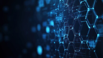Poster - Abstract digital hexagons data background