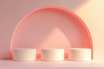 Poster - 3d render of podium with lighting platform made with generative AI
