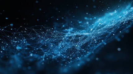 Poster - Abstract digital network design, dark background, futuristic, illustration, technology, possible use for website background