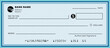 © bibin - Blank money cheque. Bank check. Blue Check book template with pattern and empty fields. Currency payment coupon, US dollar check background.