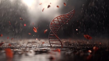 Poster - A futuristic depiction of digital DNA helix emanating from a microchip, encircled by binary code and radiant circuits, embodying the progress of biotechnology and genetic engineering