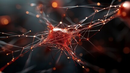 Poster - The background image depicts a complex network of connected lines and dots, representing the abstract concept of big data and machine learning, with a focus on analytical visualization