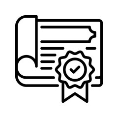 Poster - Certificate line icon. Universal creative premium symbol. Vector sign icon logo template. Vector illustration